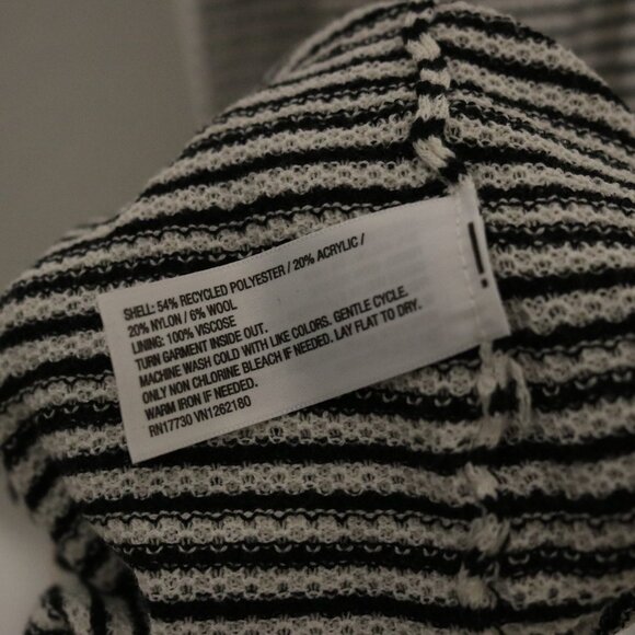 A New Day NWT Black and White Striped Lined XL Collared Sweater Dress - Picture 7 of 11